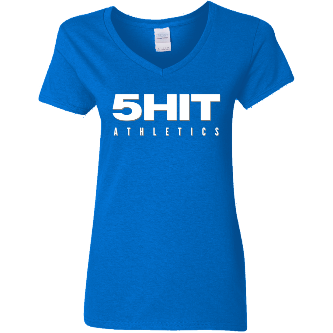 "5-Hit Athletics" Ladies' 5.3 oz. V-Neck T-Shirt