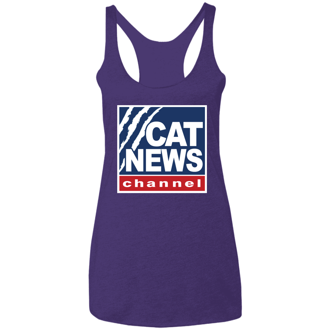 "Cat News" Ladies' Triblend Racerback Tank