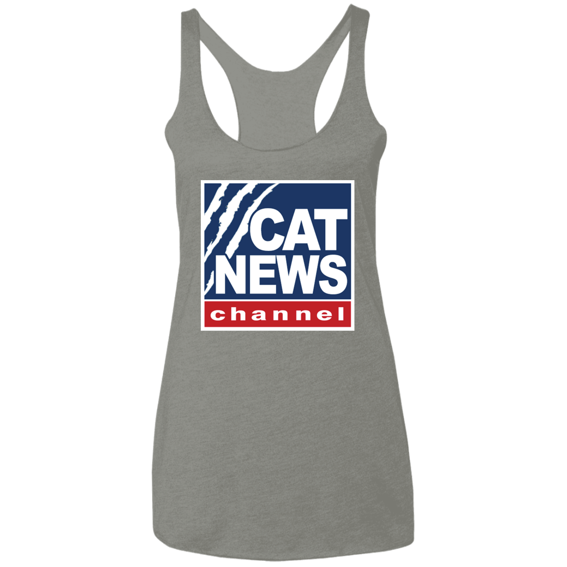 "Cat News" Ladies' Triblend Racerback Tank