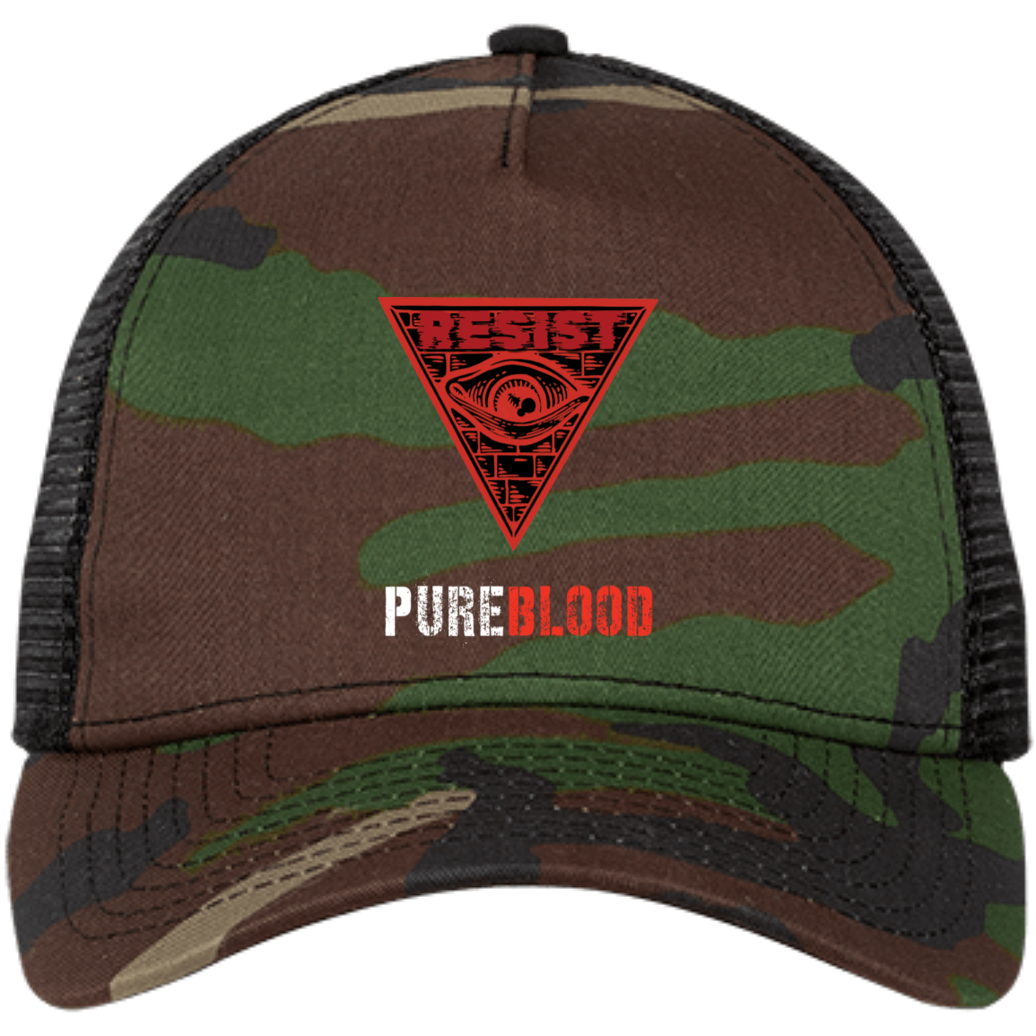 "PureBlood" Embroidered Snapback Trucker Cap