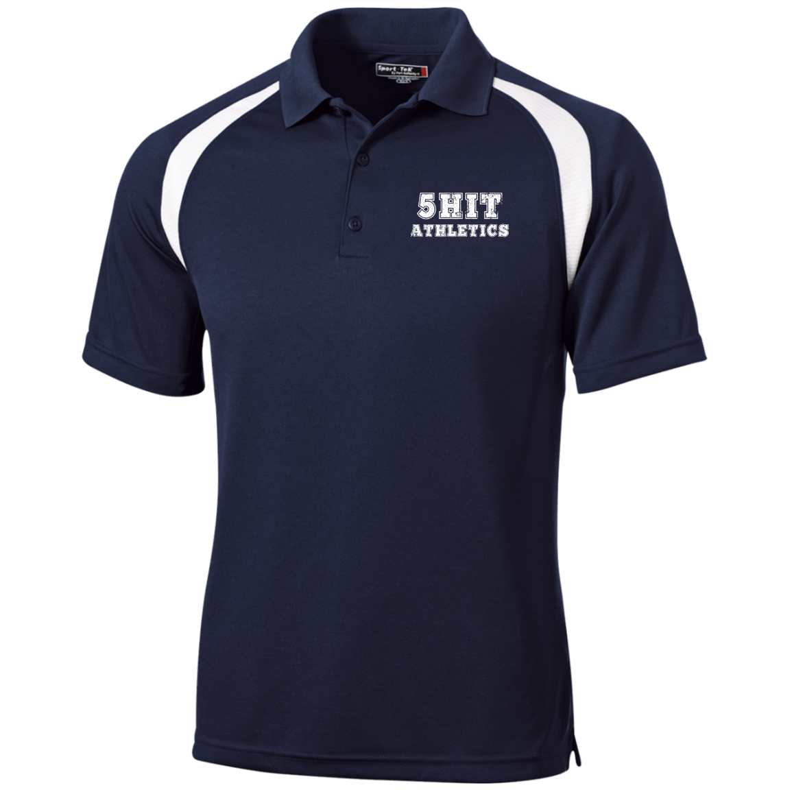 "5-Hit Athletics" Moisture-Wicking Tag-Free Golf Shirt
