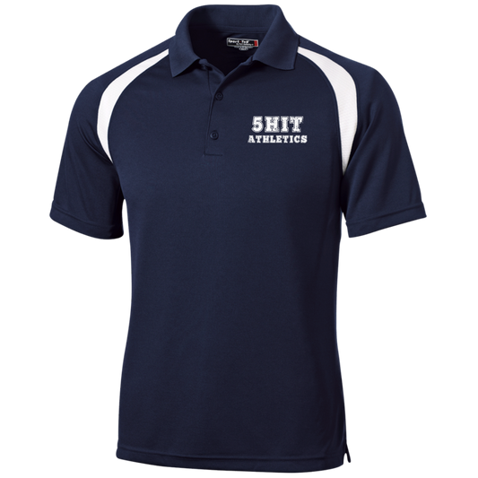 "5-Hit Athletics" Moisture-Wicking Tag-Free Golf Shirt