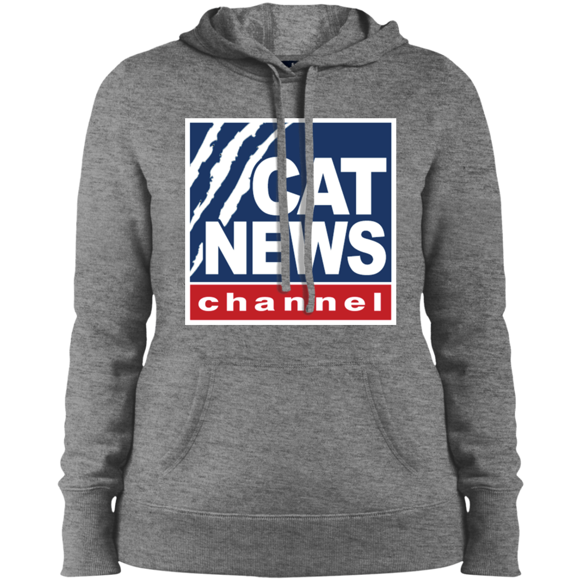 "Cat News" Ladies' Pullover Hooded Sweatshirt