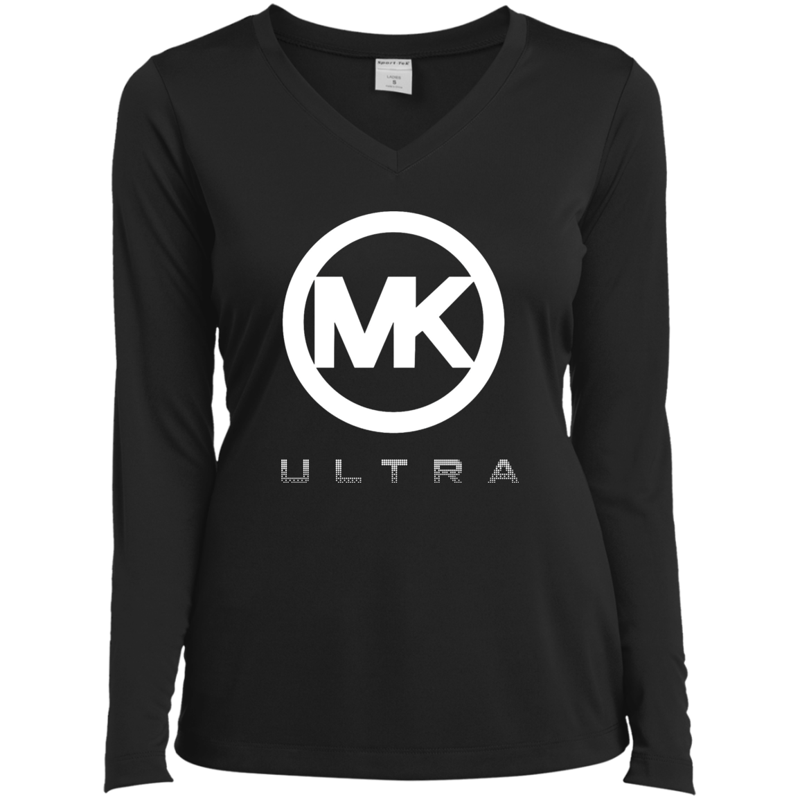 "MK Ultra" Ladies’ Long Sleeve V-Neck Tee
