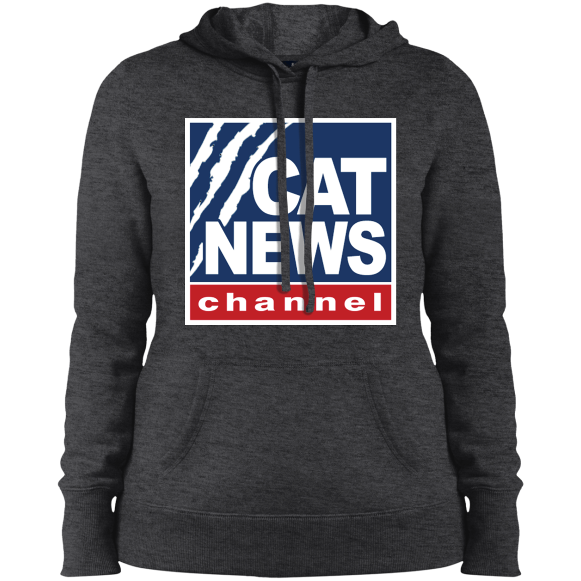 "Cat News" Ladies' Pullover Hooded Sweatshirt