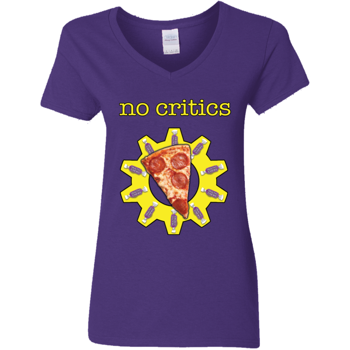 "No Critics" Ladies' 5.3 oz. V-Neck T-Shirt