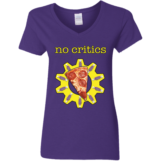 "No Critics" Ladies' 5.3 oz. V-Neck T-Shirt