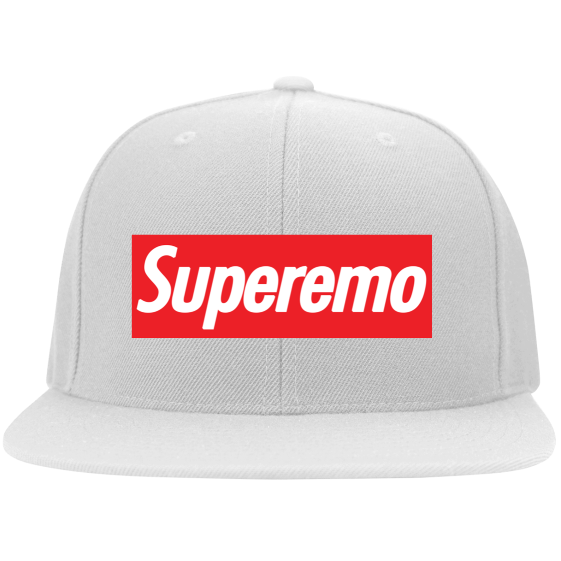 "SuperEmo" Embroidered Flat Bill Twill Flexfit Cap