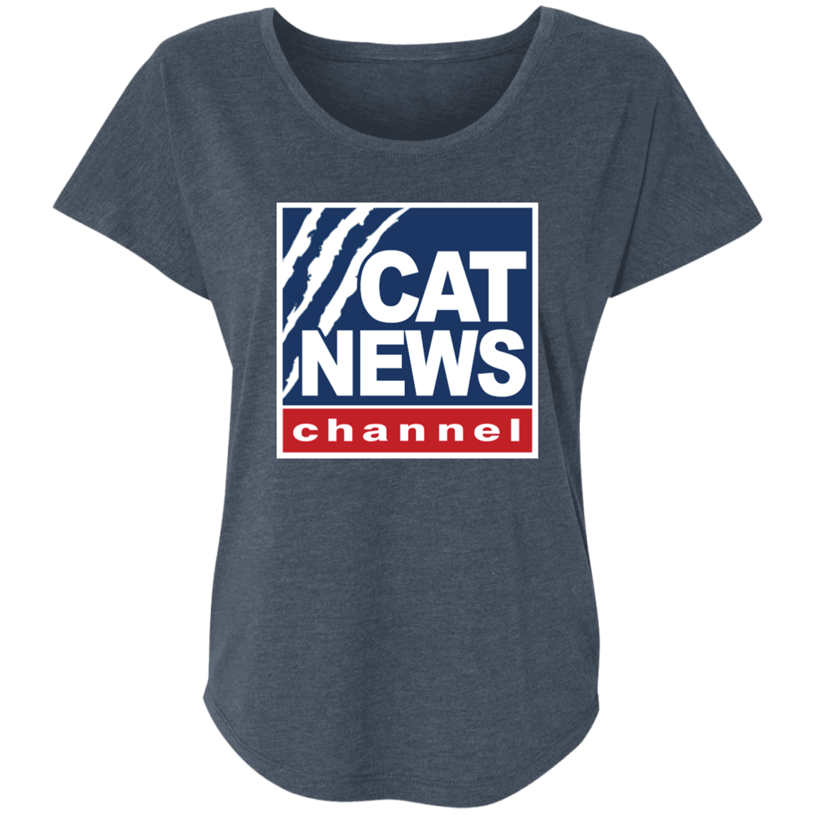 "Cat News" Ladies' Triblend Dolman Sleeve