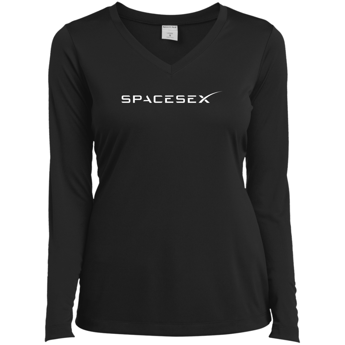 "SpaceseX" Ladies’ Long Sleeve Performance V-Neck Tee