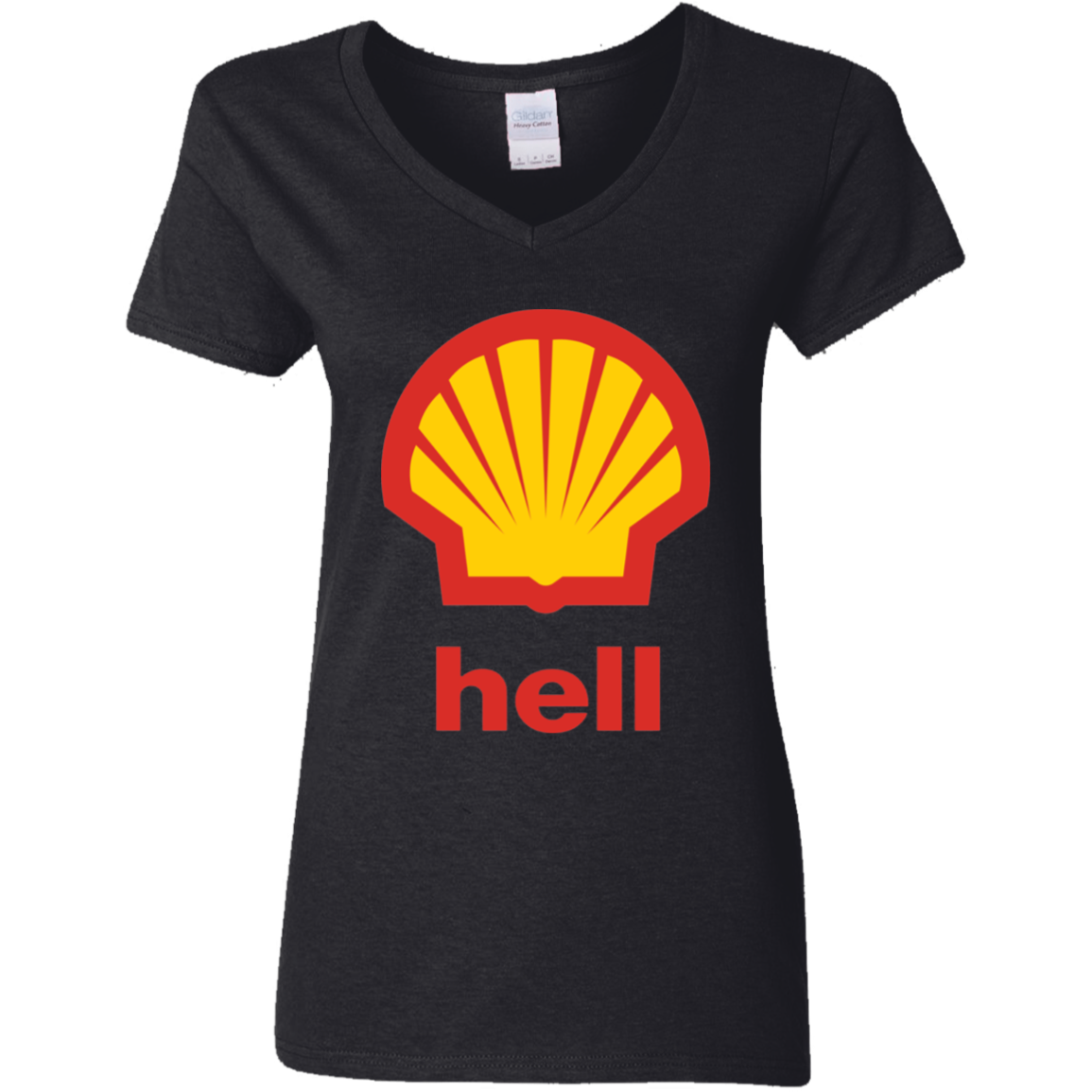 "Gas Hell" Ladies' 5.3 oz. V-Neck T-Shirt