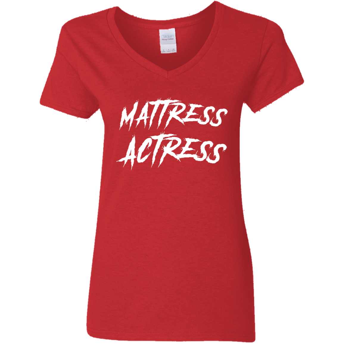 "Mattress Actress" Ladies' 5.3 oz. V-Neck T-Shirt