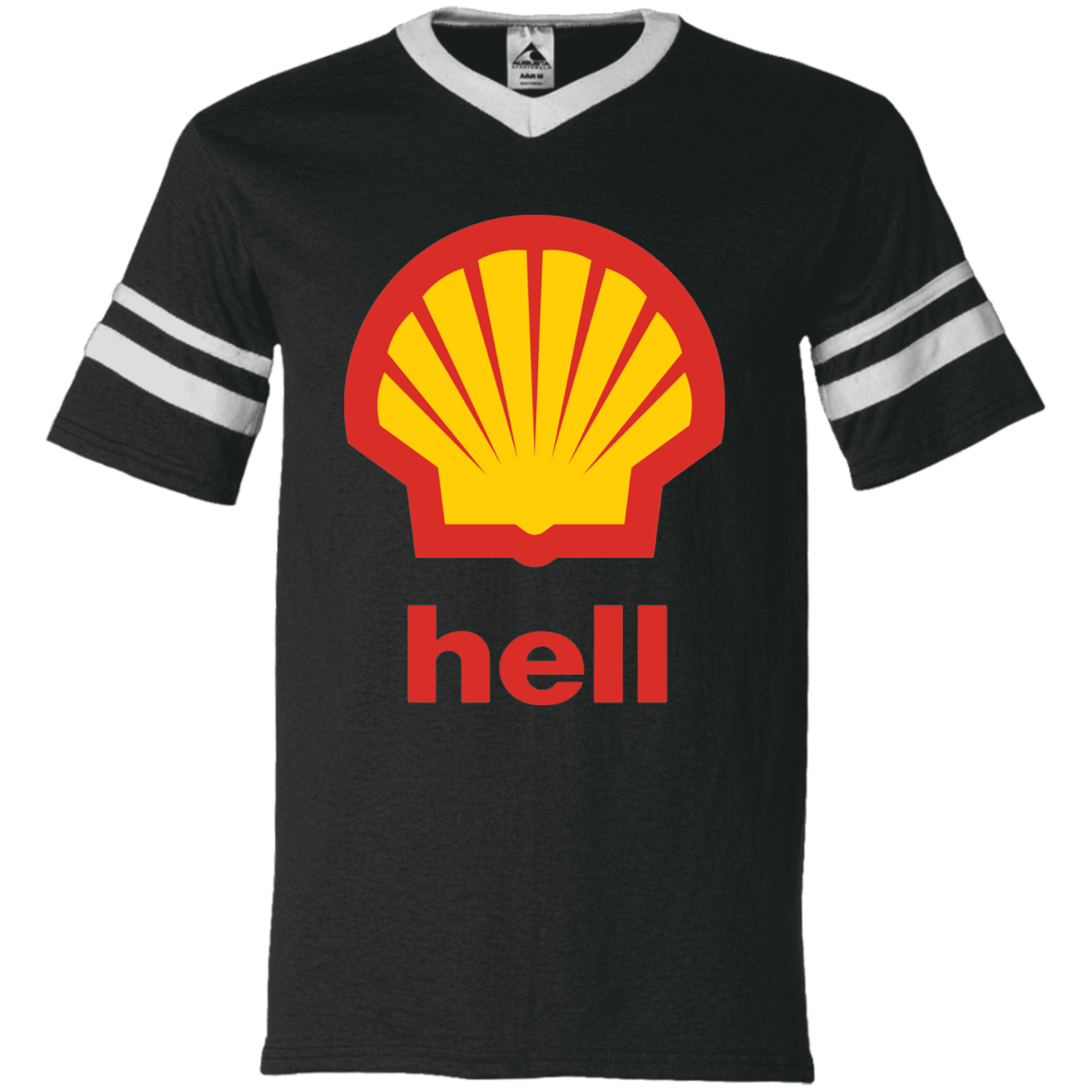 "Gas Hell" V-Neck Sleeve Stripe Jersey