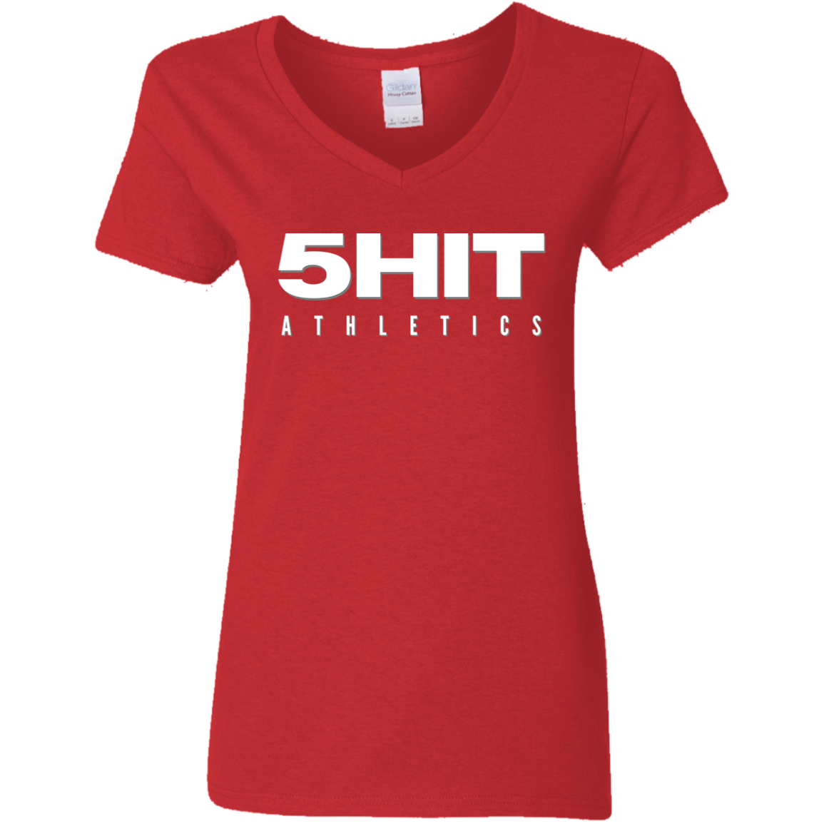 "5-Hit Athletics" Ladies' 5.3 oz. V-Neck T-Shirt