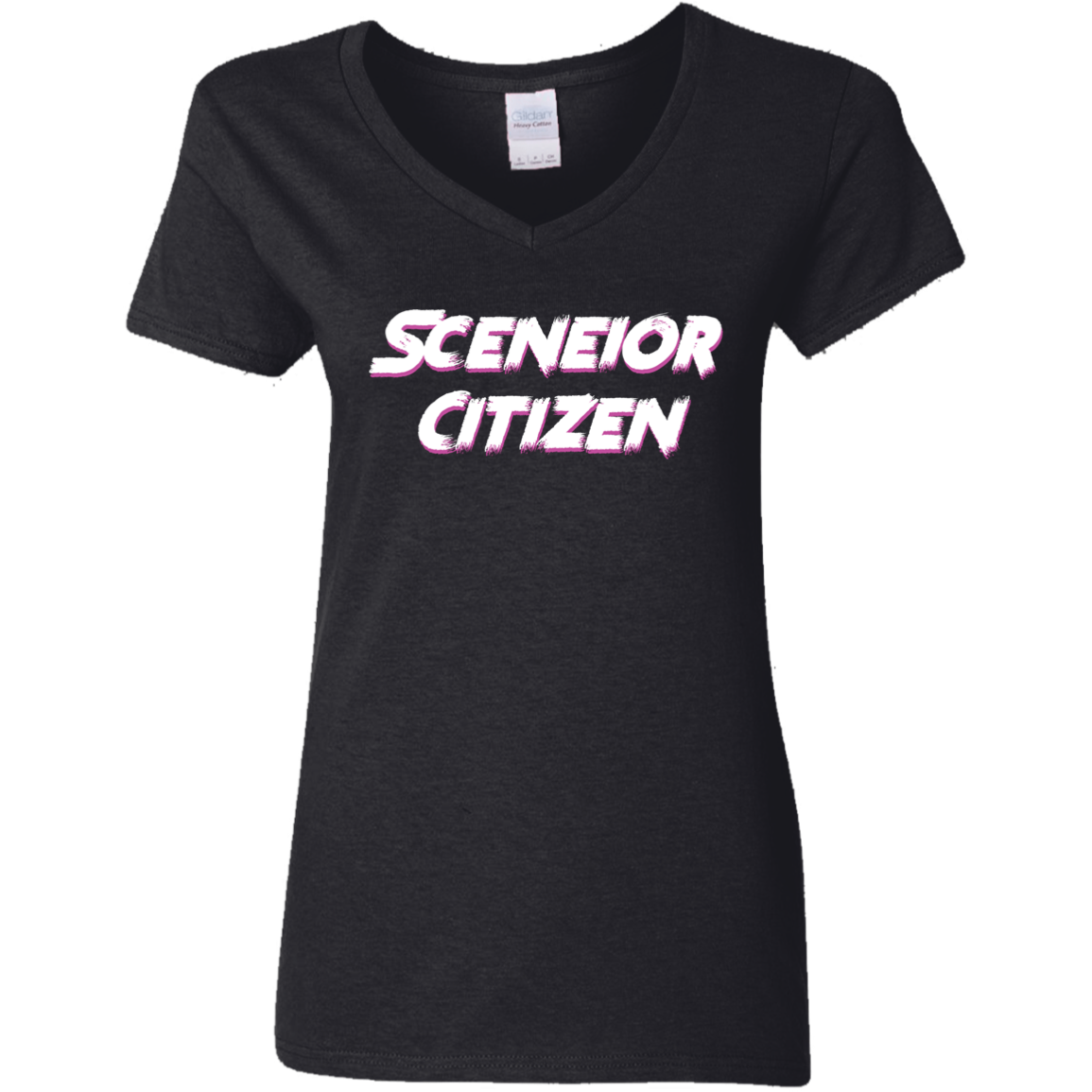 "Sceneior Citizen" Ladies' 5.3 oz. V-Neck T-Shirt